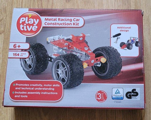 Preview of the first image of Playtive Metal Racing Car Construction Kit. 6+, 154 piece.