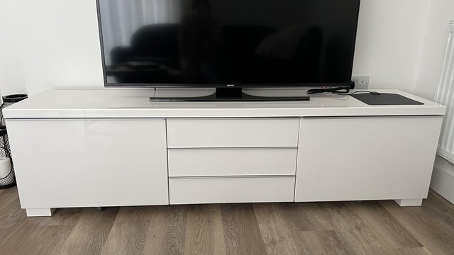 Preview of the first image of TV stand unit (Ikea- BESTÅ BURS TV bench).