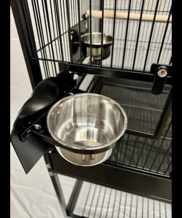 Image 2 of Parrot-Supplies Tampa Parrot Cage With Stand Black