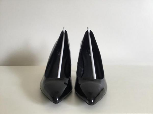 Image 1 of Black high heel shoes never worn bought from M and S