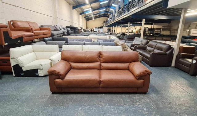 Image 9 of Ex-display Santino apollo tan leather 3 seater sofa