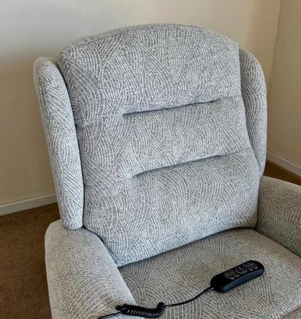 Image 2 of PRIDE ELECTRIC RISER RECLINER DUAL MOTOR GREY CHAIR DELIVERY