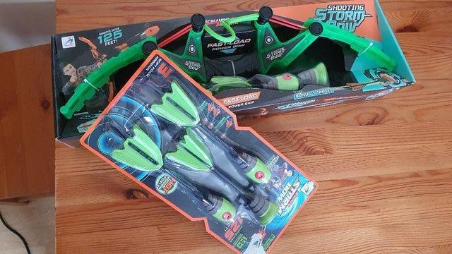 Preview of the first image of Shooting Storm Bow: bow and arrow play set brand new in box.