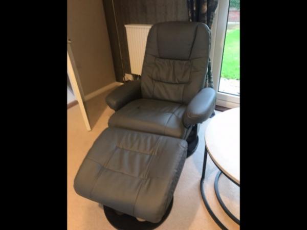 Image 1 of Swivel Recliner Chairs with footstools