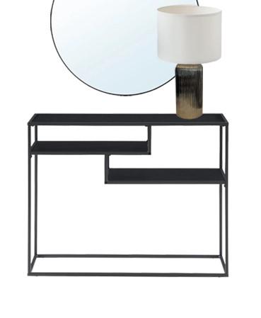 Preview of the first image of Black metal console table.