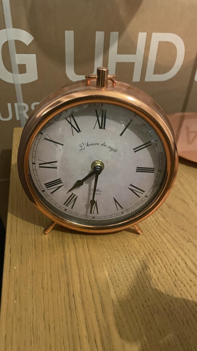 Preview of the first image of Copper clock, medium size - like new.