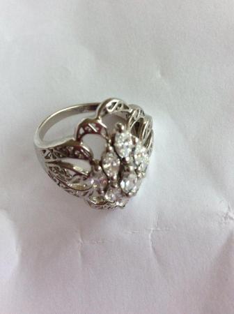 Image 2 of Large silver art deco dress ring