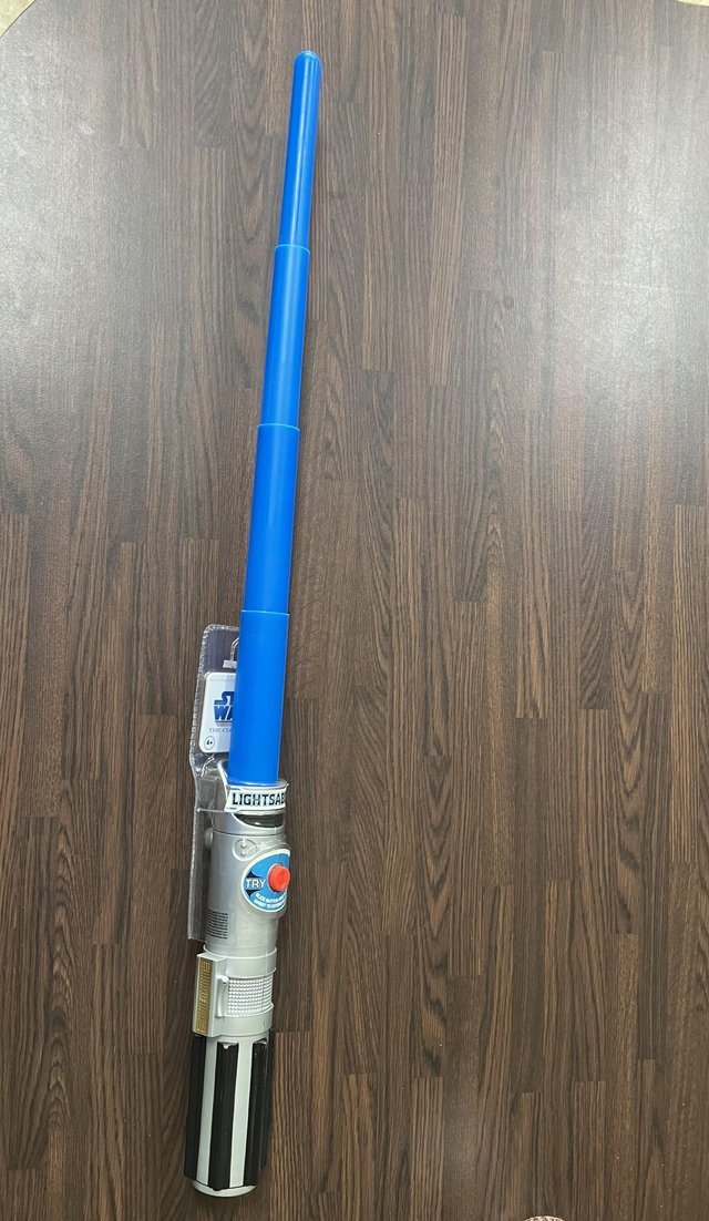 Preview of the first image of Star Wars The Clone Wars Lightsaber Hasbro Blue Blade 2008.