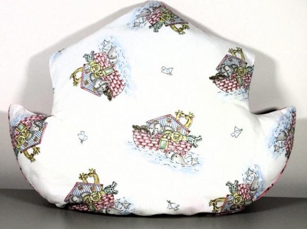 Image 3 of Noah’s Ark cushion by Littondale Fabrics with 7 soft toys