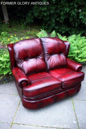 Image 96 of SAXON OXBLOOD RED LEATHER CHESTERFIELD SETTEE SOFA ARMCHAIR
