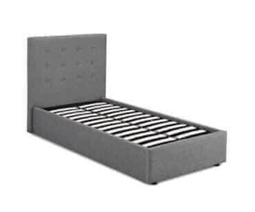 Preview of the first image of Single Lucca bed frame in grey.