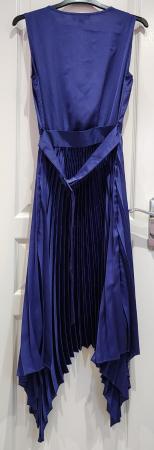 Image 8 of New Look Purple Occasion Satin Pleated Dress UK 12