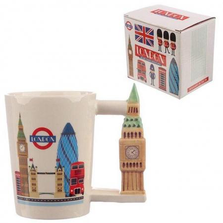 Image 1 of Collectable Big Ben Shaped Handle Ceramic Mug. Free Postage