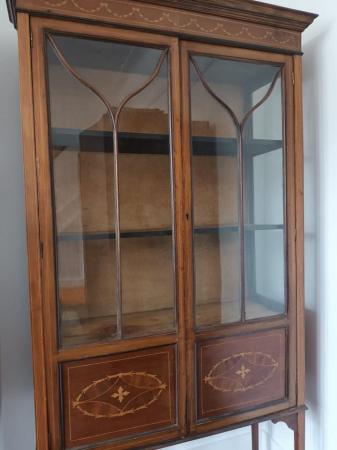 Image 2 of Antique Sheraton Style Display Cabinet  1900-1920