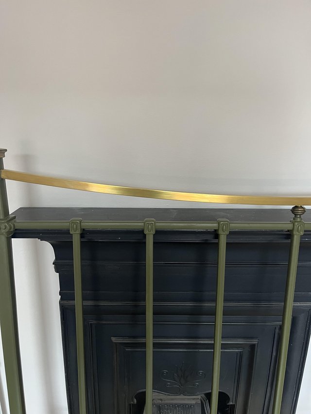 Preview of the first image of Antique brass and cast iron double bed . Vintage green ..