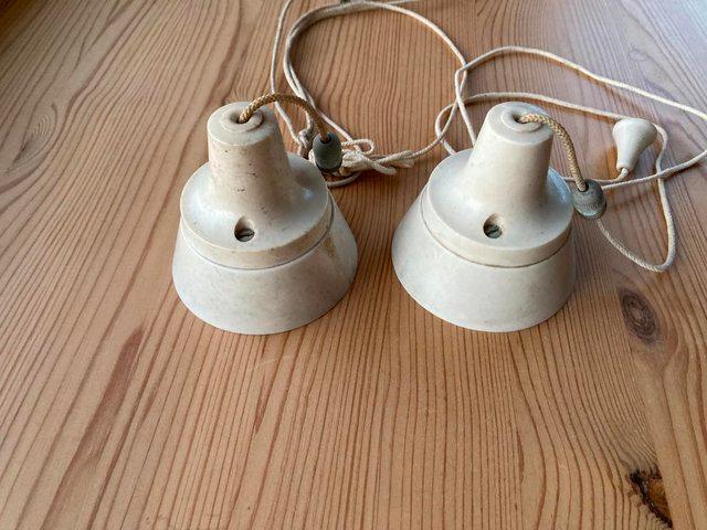 Preview of the first image of 2 x Vintage MK Bathroom Light Pull Switches.