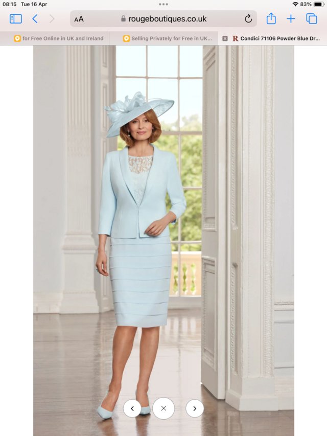 Preview of the first image of Condici mother of the bride dress/jacket & matching hatinato.
