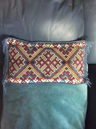 Image 2 of Beautiful Vintage embroidered cushion