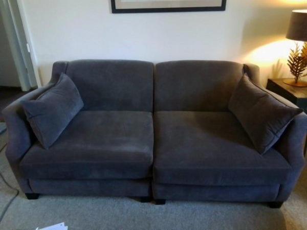 Image 2 of Laura Wade Large Corner Sofa in Grey brush cotton