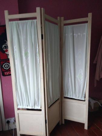 Image 1 of Lovely wooden room divider/ Privacy screen. Three frames