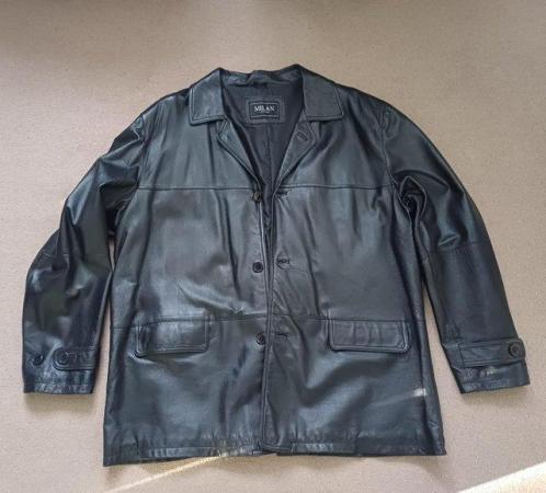 Image 1 of Mens Black Milan Leather jacket XXL
