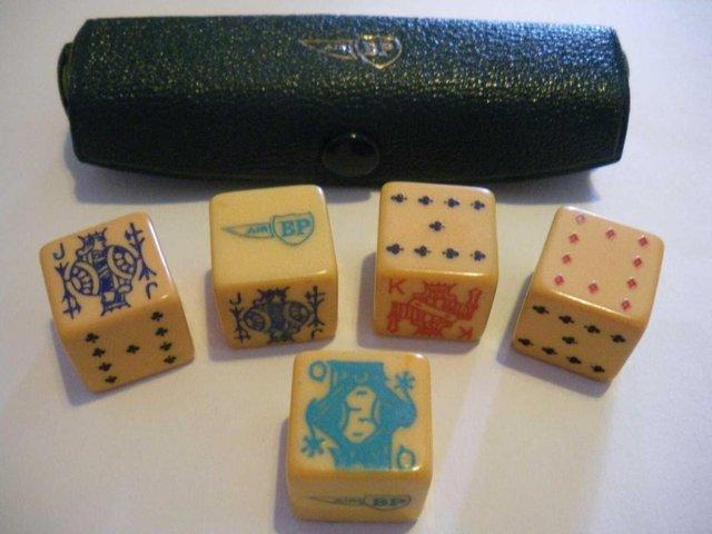 Preview of the first image of Air BP Vintage Casino Dice Amber Bakelite Playing Cards.