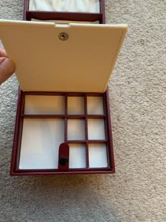 Image 3 of Genuine red leather quality jewellery case never used