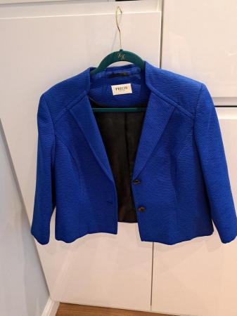 Image 3 of Ladies Royal blue jacket with three quarter length sleeves