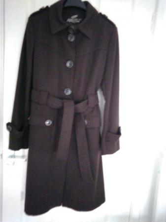 Image 1 of Womens dark brown wool coat size 14.
