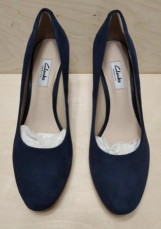 Image 6 of New Clark's Narrative Kendra Sienna Navy Suede Shoes UK 5.5