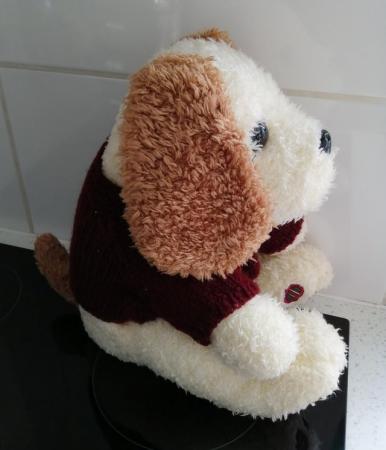 Image 3 of A Medium Sized Puppy Dog Soft Toy.  Height Aporox: 15".