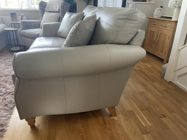 Image 1 of NEXT Ashford 2-seater leather sofa - light grey