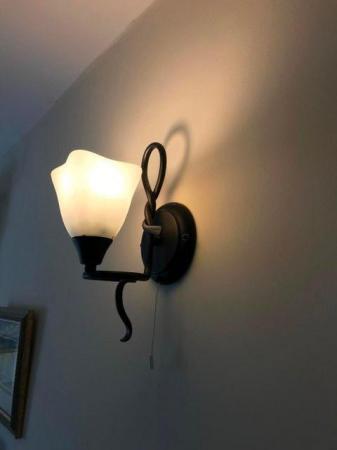 Image 3 of 5 WROUGHT IRON WALL LIGHT FITTINGS For Sale