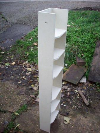 Image 1 of Wooden upright white Shelf Country 6 Tiers/ used.