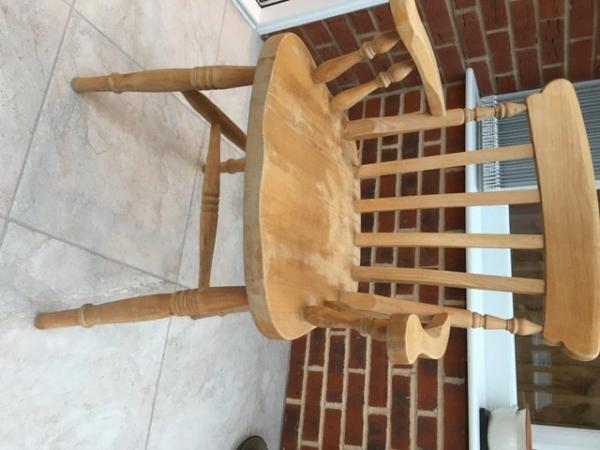 Image 3 of farmhouse slat-back carver beech tree chair