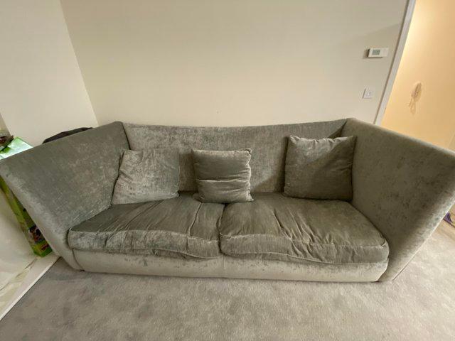 Preview of the first image of Three seater Crushed velvet sofa.