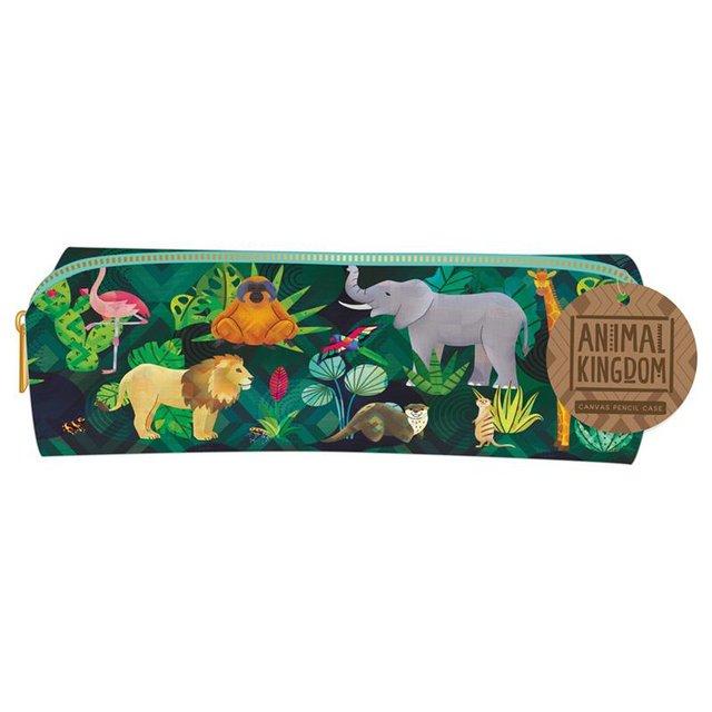 Preview of the first image of Canvas Pencil Case - Animal Kingdom.  Free uk Postage.