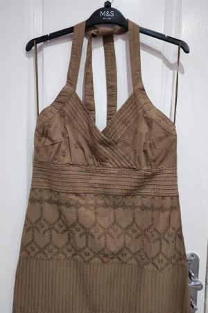 Image 5 of New NEXT Brown Halter Dress Size 12