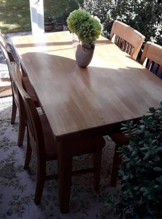 Image 3 of Solid Wood Dining Table & Chairs, Seats 4-6 - Good Condition