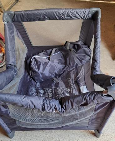 Image 2 of Navy Travel Cot, Barely used, £20