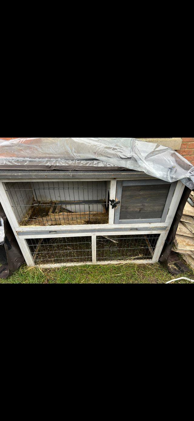 Preview of the first image of Guinea pig hutch and run underneath for sale.