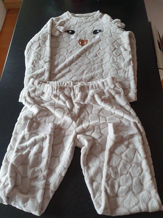 Preview of the first image of Grey Giraffe long winter pyjamas, size 18/20..