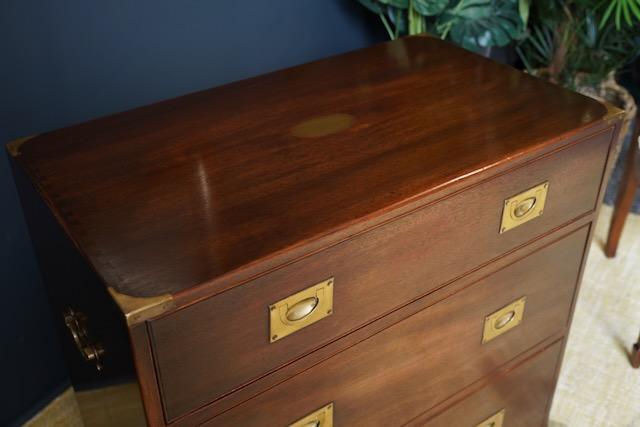 Image 8 of Mid Century Bevan Funnell Military Campaign Mahogany Drawers
