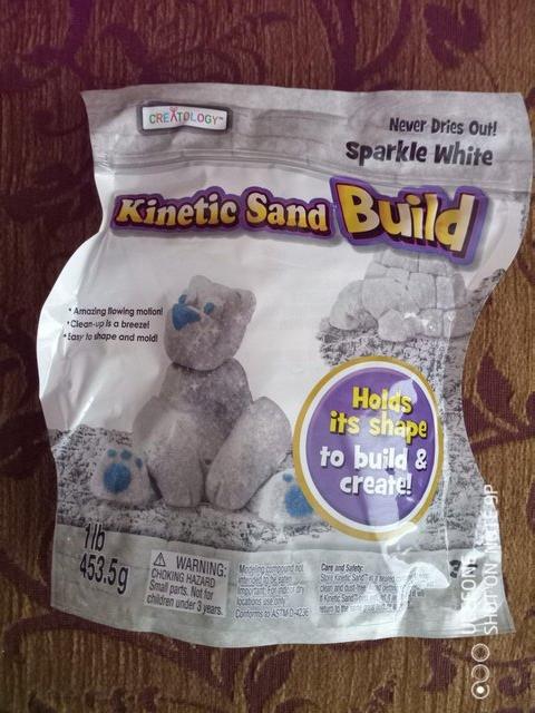Preview of the first image of Kinetic Sand White Sparkle 1lb, 453.5 grams BNIP.