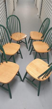 Image 1 of Mid Century farmhouse style dining chairs x 6