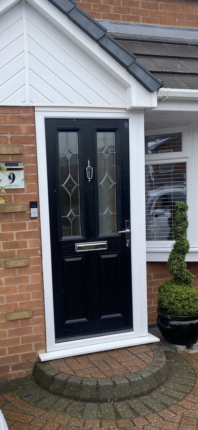 Preview of the first image of Composite Front Door For Sale. black.