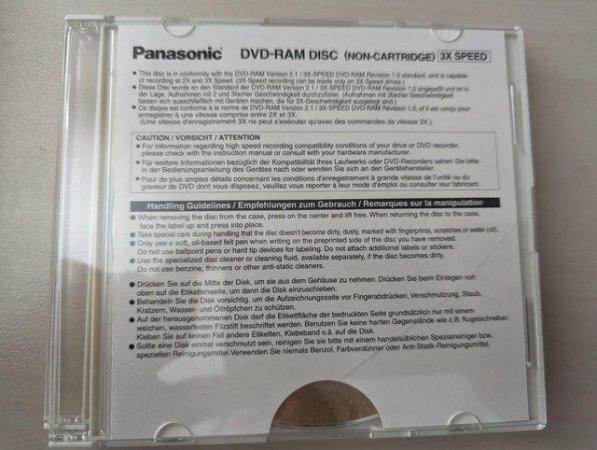 Image 2 of Panasonic DVD RAM Discs 120 Mins x 7