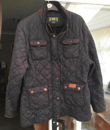 Image 2 of Hunter Outdoor Equestrian Black Quilted 34 Jacket Size 16