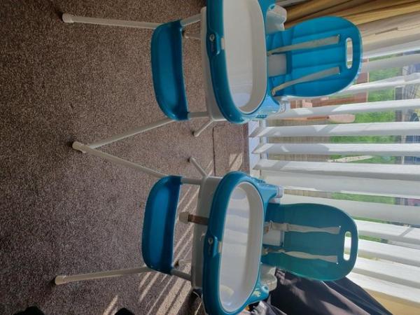 Image 3 of 3- IN 1 HIGHCHAIRS IN BLUE AND WHITE