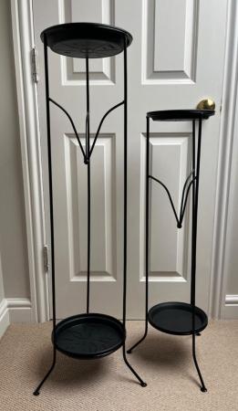 Image 1 of Plant stands. Heavy metal coated in Hammerite.